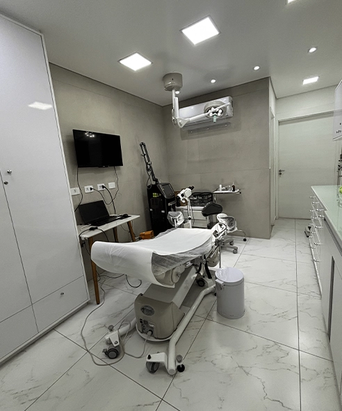 Sala de procedimentos da clínica